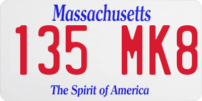 MA license plate 135MK8