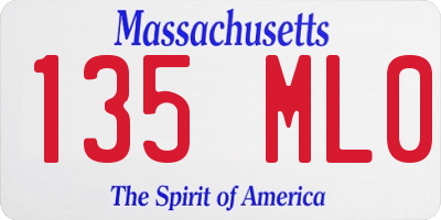 MA license plate 135ML0