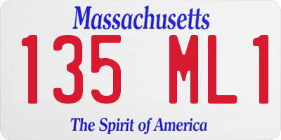 MA license plate 135ML1