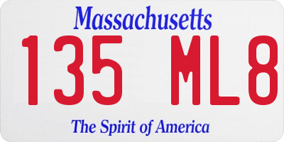 MA license plate 135ML8