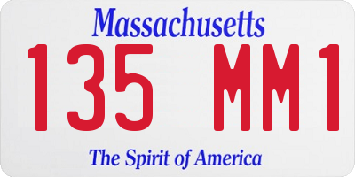 MA license plate 135MM1