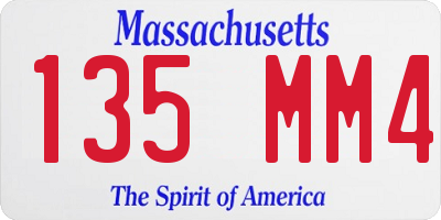 MA license plate 135MM4