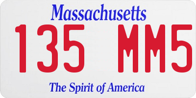 MA license plate 135MM5