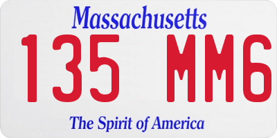 MA license plate 135MM6