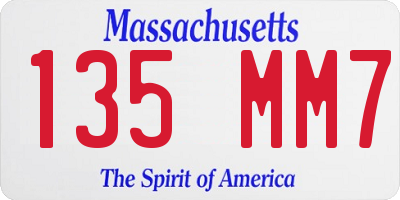 MA license plate 135MM7