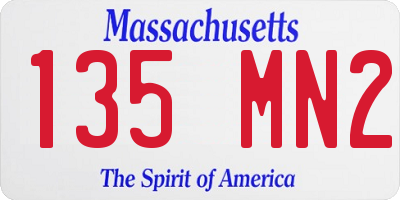 MA license plate 135MN2