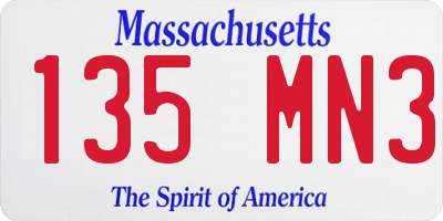 MA license plate 135MN3