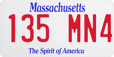 MA license plate 135MN4