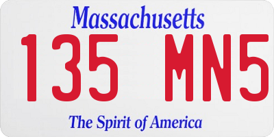 MA license plate 135MN5