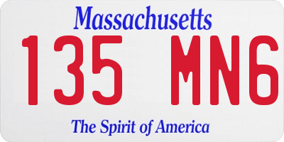 MA license plate 135MN6