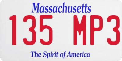 MA license plate 135MP3