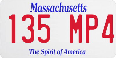 MA license plate 135MP4