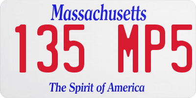 MA license plate 135MP5
