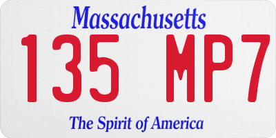MA license plate 135MP7