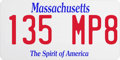 MA license plate 135MP8