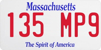 MA license plate 135MP9