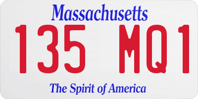MA license plate 135MQ1