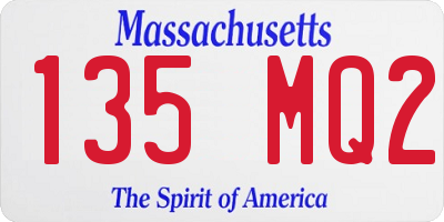 MA license plate 135MQ2