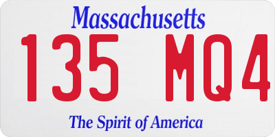 MA license plate 135MQ4