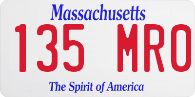 MA license plate 135MR0
