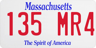 MA license plate 135MR4