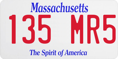 MA license plate 135MR5