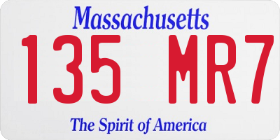 MA license plate 135MR7