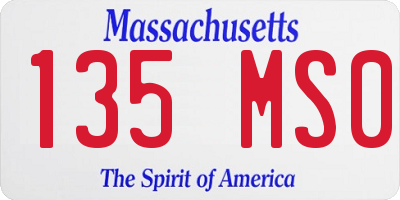 MA license plate 135MS0