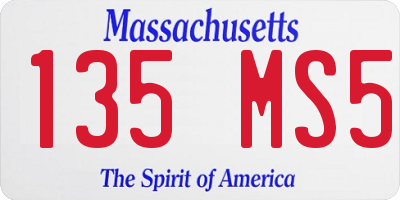 MA license plate 135MS5