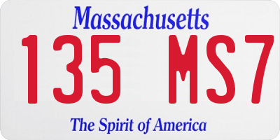 MA license plate 135MS7