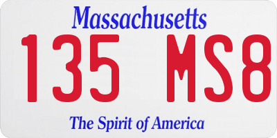 MA license plate 135MS8