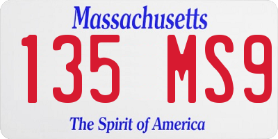 MA license plate 135MS9