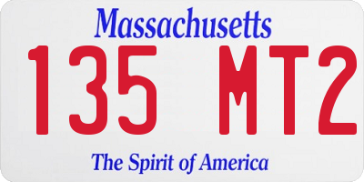 MA license plate 135MT2
