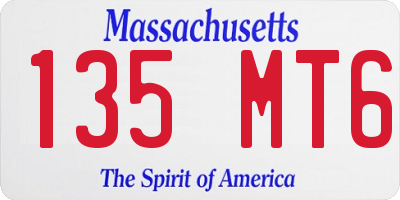 MA license plate 135MT6
