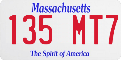 MA license plate 135MT7
