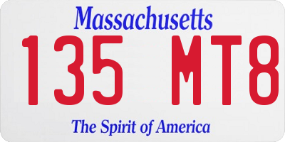 MA license plate 135MT8