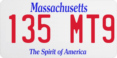 MA license plate 135MT9