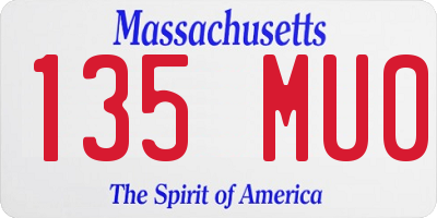 MA license plate 135MU0