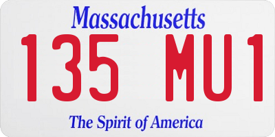 MA license plate 135MU1