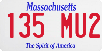 MA license plate 135MU2