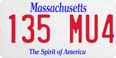 MA license plate 135MU4