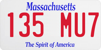MA license plate 135MU7