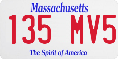 MA license plate 135MV5