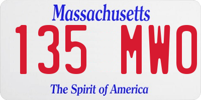 MA license plate 135MW0