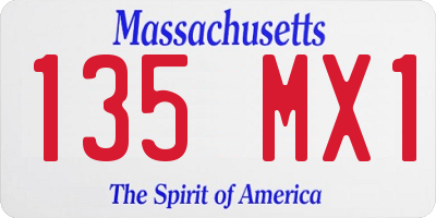 MA license plate 135MX1