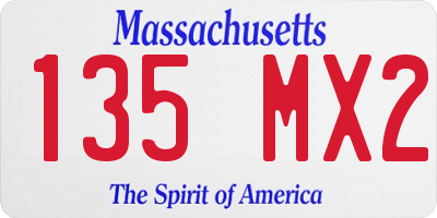 MA license plate 135MX2