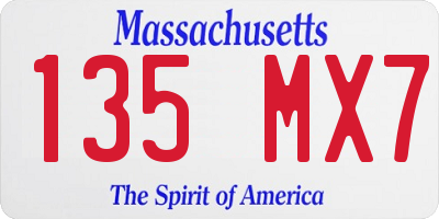 MA license plate 135MX7