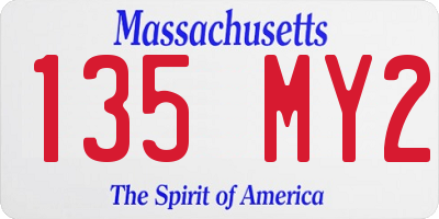 MA license plate 135MY2