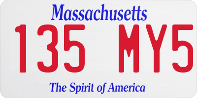 MA license plate 135MY5