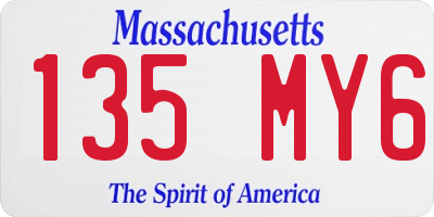 MA license plate 135MY6